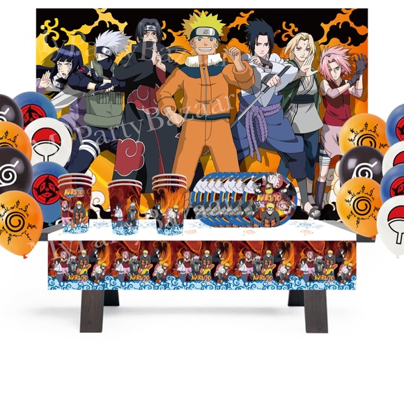 naruto plates, cups , tablecloth  birthday decoration party, anime ninja, - Picture 1 of 6